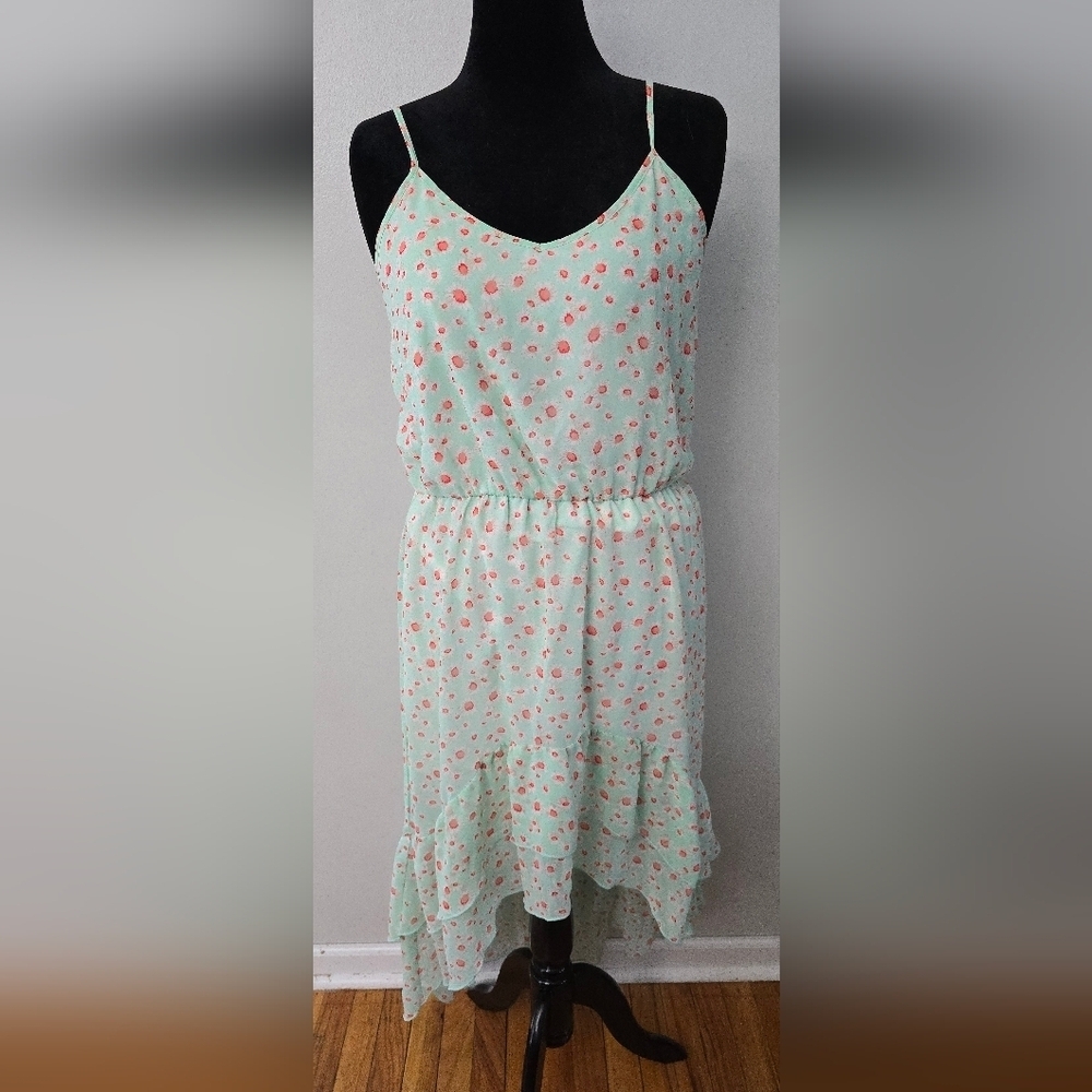 Heartsoul XL Green Floral High Low Dress Fairy Whimsical